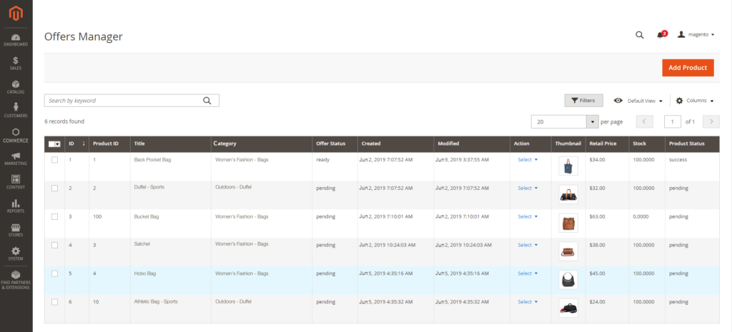 Magento e-commerce platform